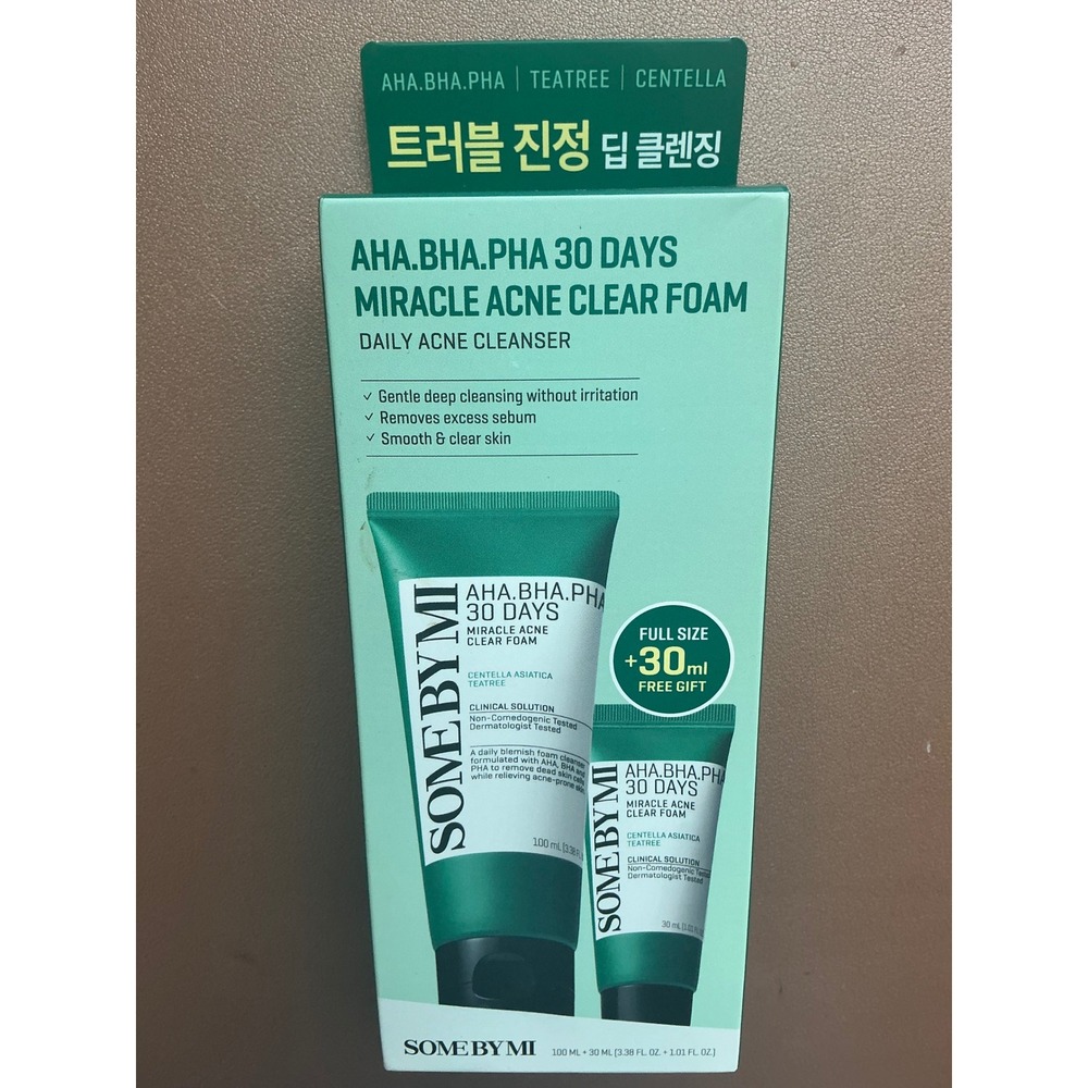 Some By Mi AHA BHA PHA 30 Days Miracle Acne Clear Foam Set 100ml + 30ml Korean